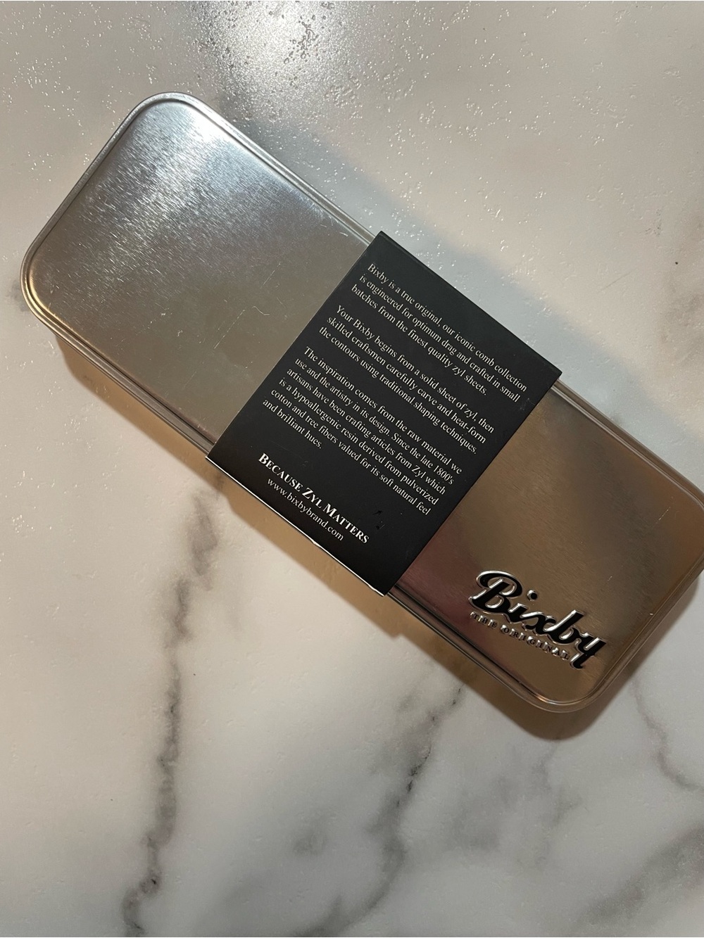 Bixby The Original Fine Tooth Comb. Italian Cellulose Acetate With Tin Case - Picture 3 of 4